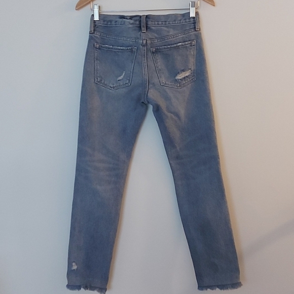 All Saints Muse Destroyed Jeans, Medium Wash, Frayed Hem Size 25 - Picture 4 of 10